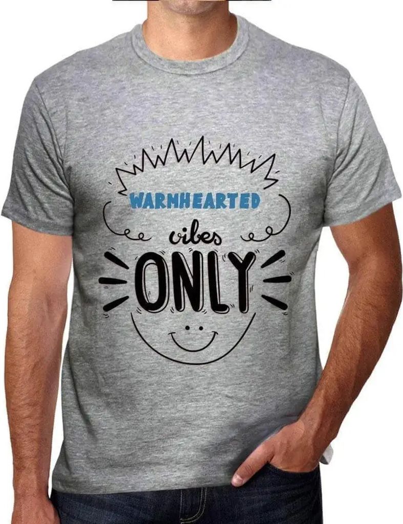 Herren Grafik T-Shirt Nur warmherzige Vibes – Warmhearted Vibes Only – Öko-Verantwortlich Vintage Jahrgang Kurzarm Lustige Druck Geburtstag Ge...