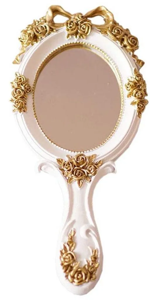 Petit miroir de poche rose avec double face grossissante x2 chic