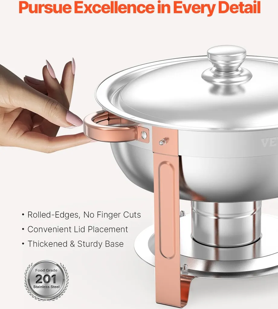Offerta Set 4 Scaldavivande Oro Rosa 4,7L - Acciaio Inox Prezzo Outlet - 4