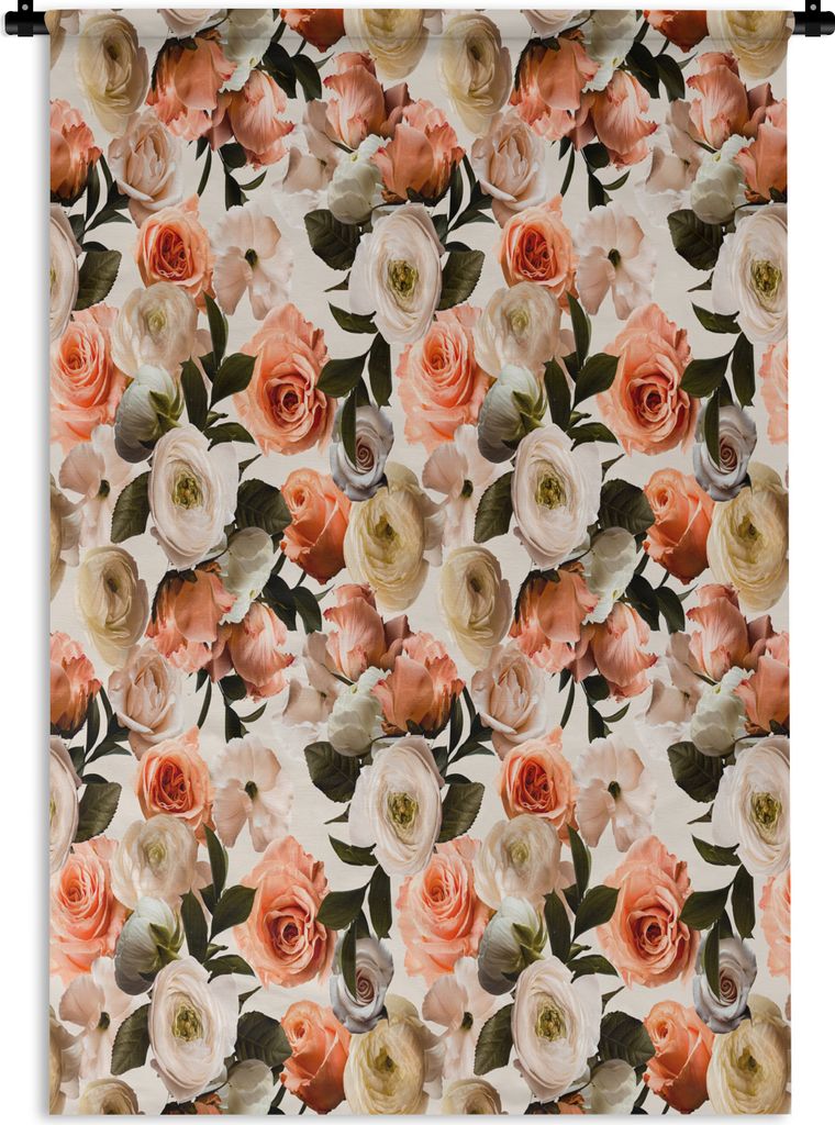 MuchoWow® Wandteppich Wandbehang Blumen - Rosen - Farben Produktbild 