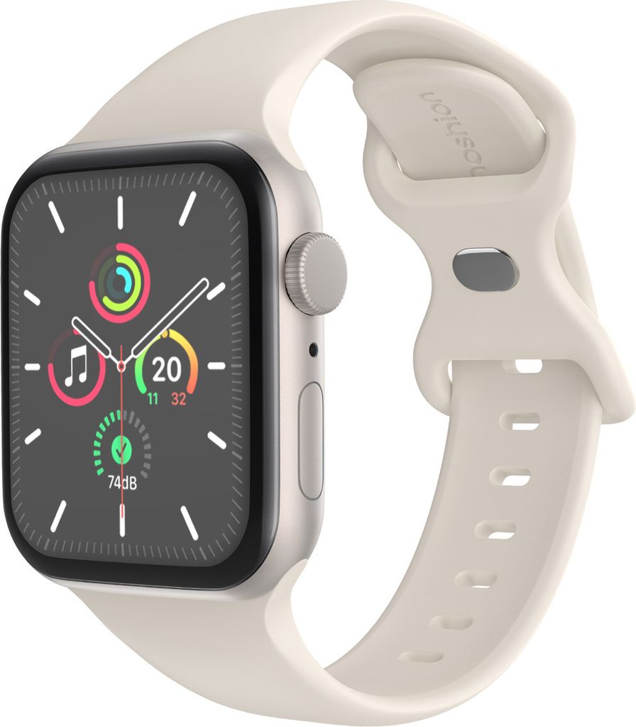 imoshion Silikon-Armband+ für Watch Series 1 t/m 9 / SE (38/40/41 mm) | Series 10 / 11 (42 mm) - Größe S/M - Starlight