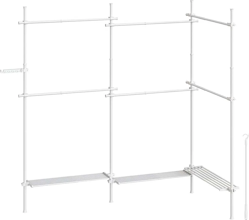 Porte-vêtements suspendu Rootz télescopique blanc mat 208-310 cm