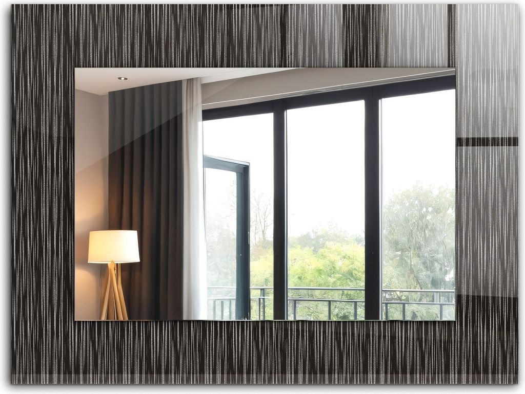 Bedruckter Spiegel - Wandspiegel - Dekorativer - Modern - 80x60 cm - Moderne Linien