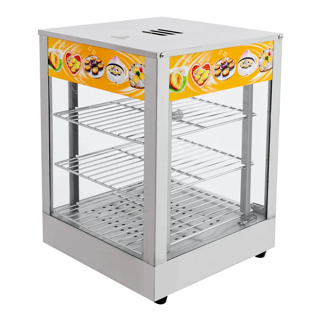 Chauffe-plats électrique commercial 800W argent pour buffet et cantine