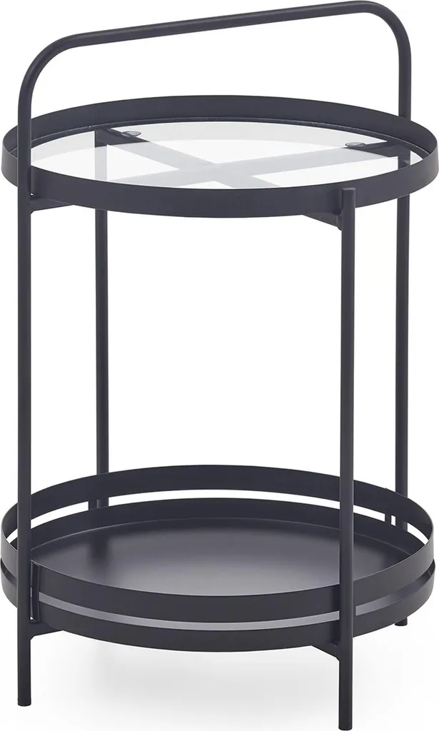 Table basse noire Karin avec étagère | Gain de place pour petit salon