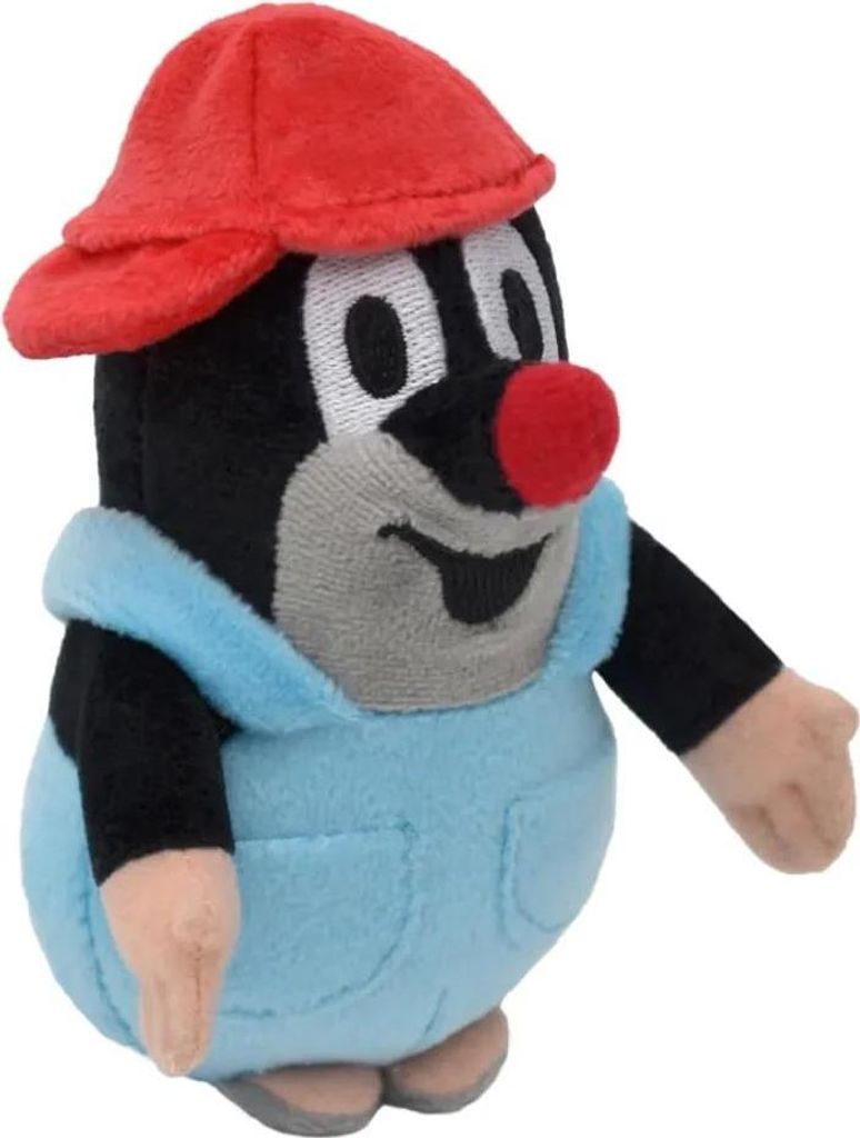 Plüschfigur Der kleine Maulwurf mit Hose und Basecap rot, Produktbild 