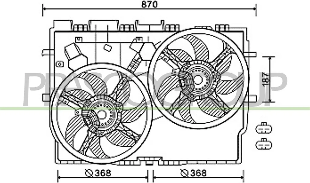 Ventilateur moteur complet pour Ducato - Modèle PRASCO 1342689080