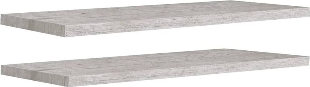 Schweberegale 2 Stk. Betongrau 90x23,5x3,8 cm MDF