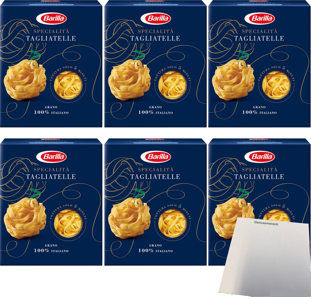 Barilla Collezione Tagliatelle 6er Pack (6x500g Karton) + usy Block
