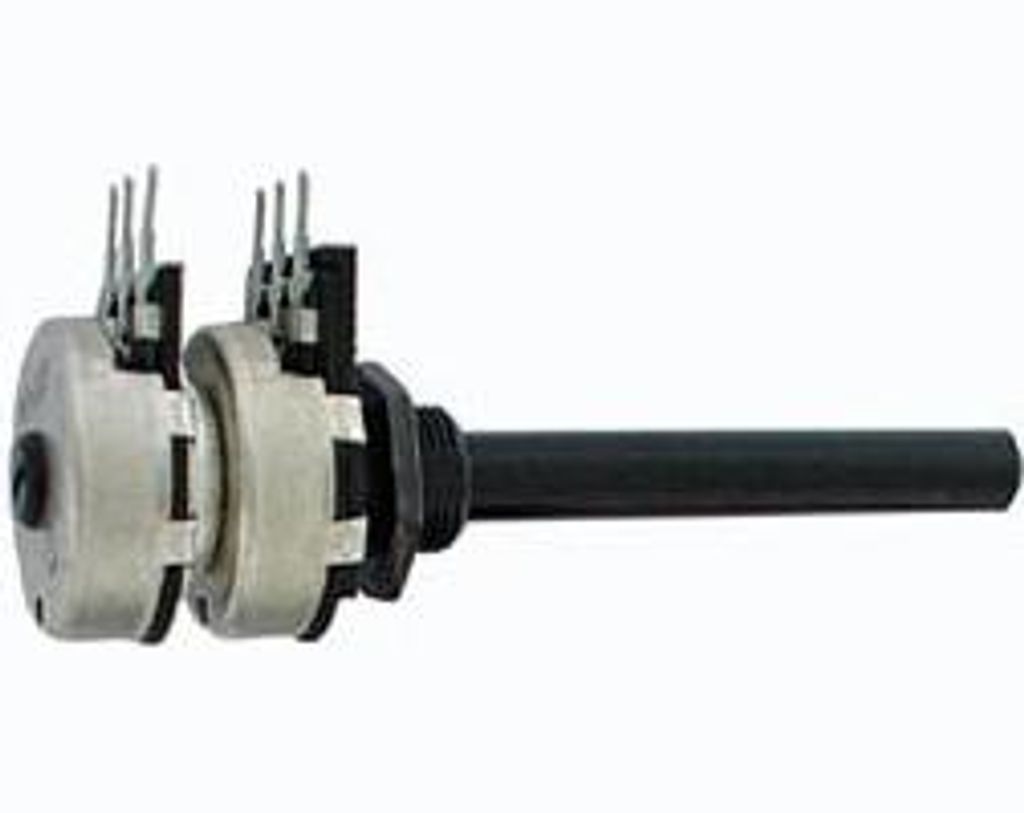 100K Stereo Linear Potentiometer mit optionalem Schalter, 20mm Durchmesser, 6mm Achsendurchmesser