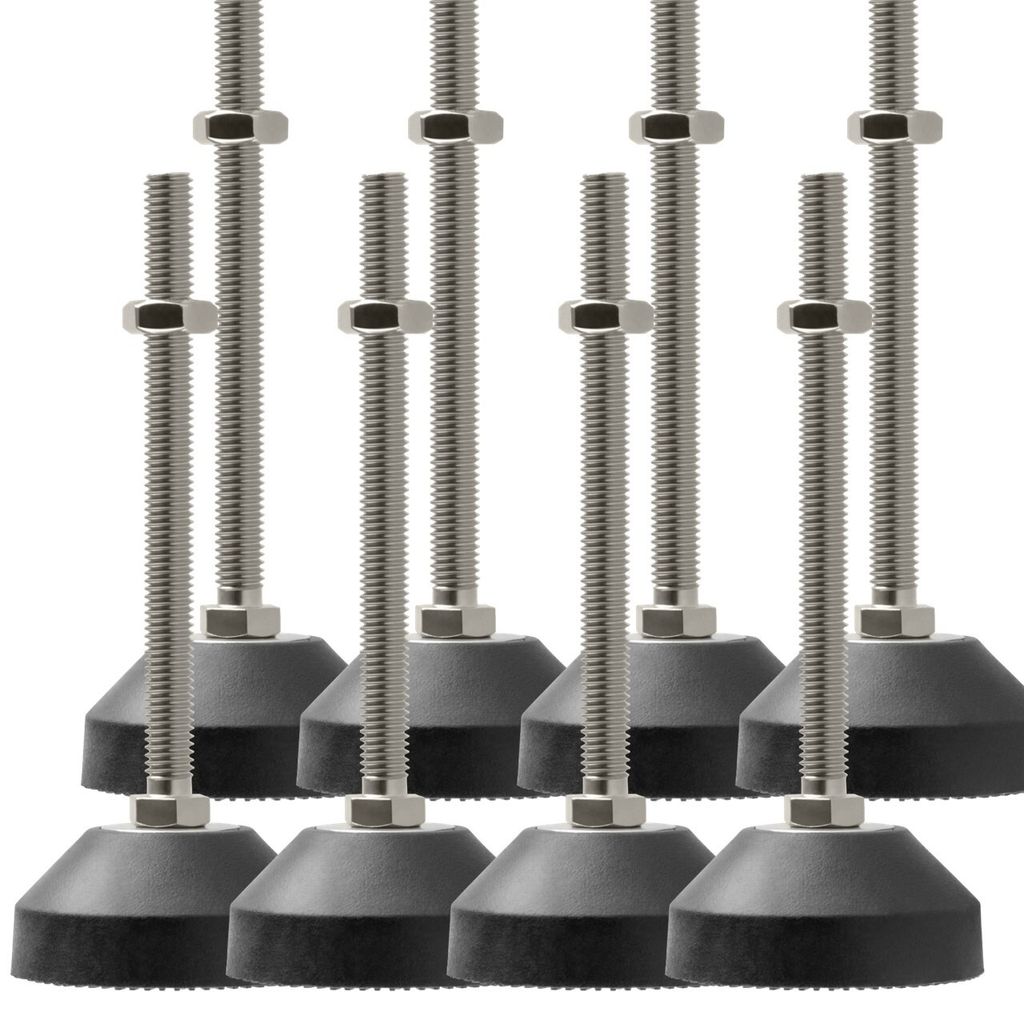 Maschinenfuß/Stellfuß/Nivellierfuß/Gelenkfuß, höhenverstellbarer Tellerfuß Ø 50mm für Konstruktionsprofile, Maschinen, Möbel (8, M8 x 100mm)