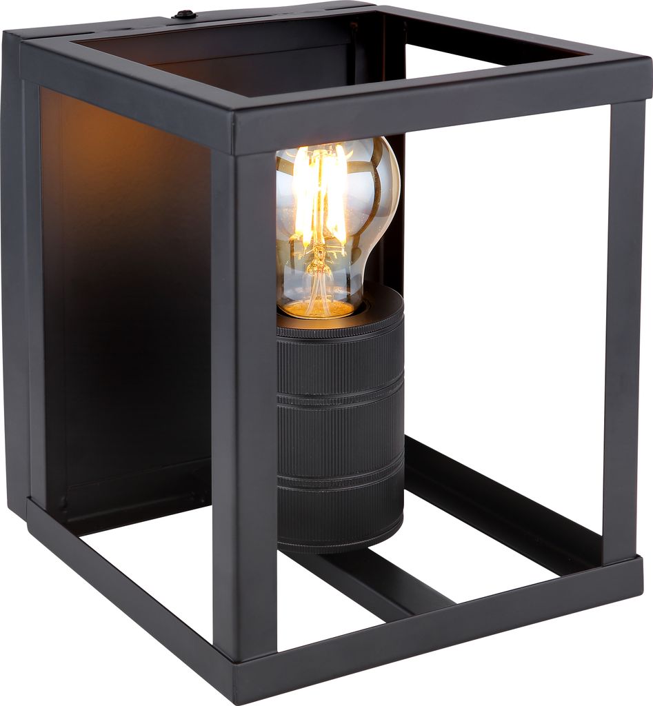 Globo Lighting Wandleuchte Metall schwarz matt, 1x E27