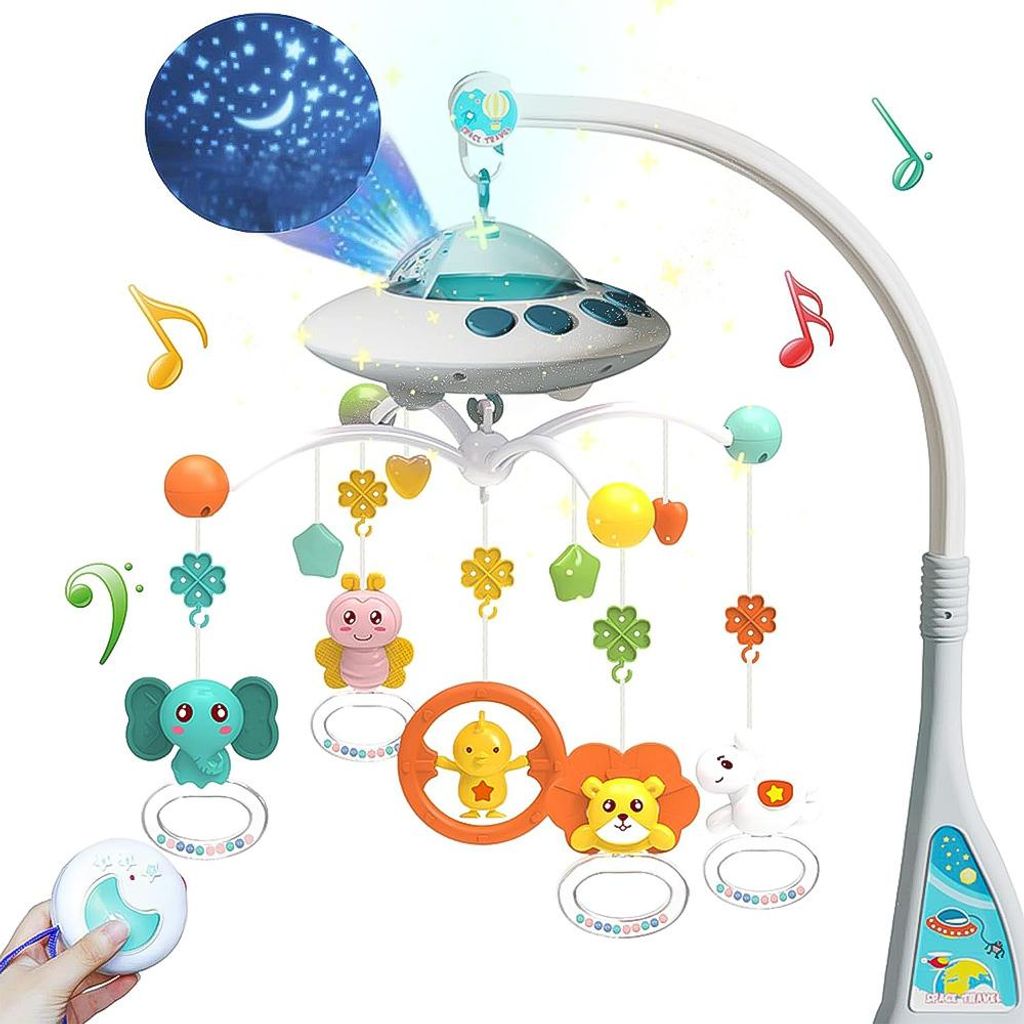 Baby Musik Mobile Babybett, Wickeltisch mit Musik und Licht Produktbild 