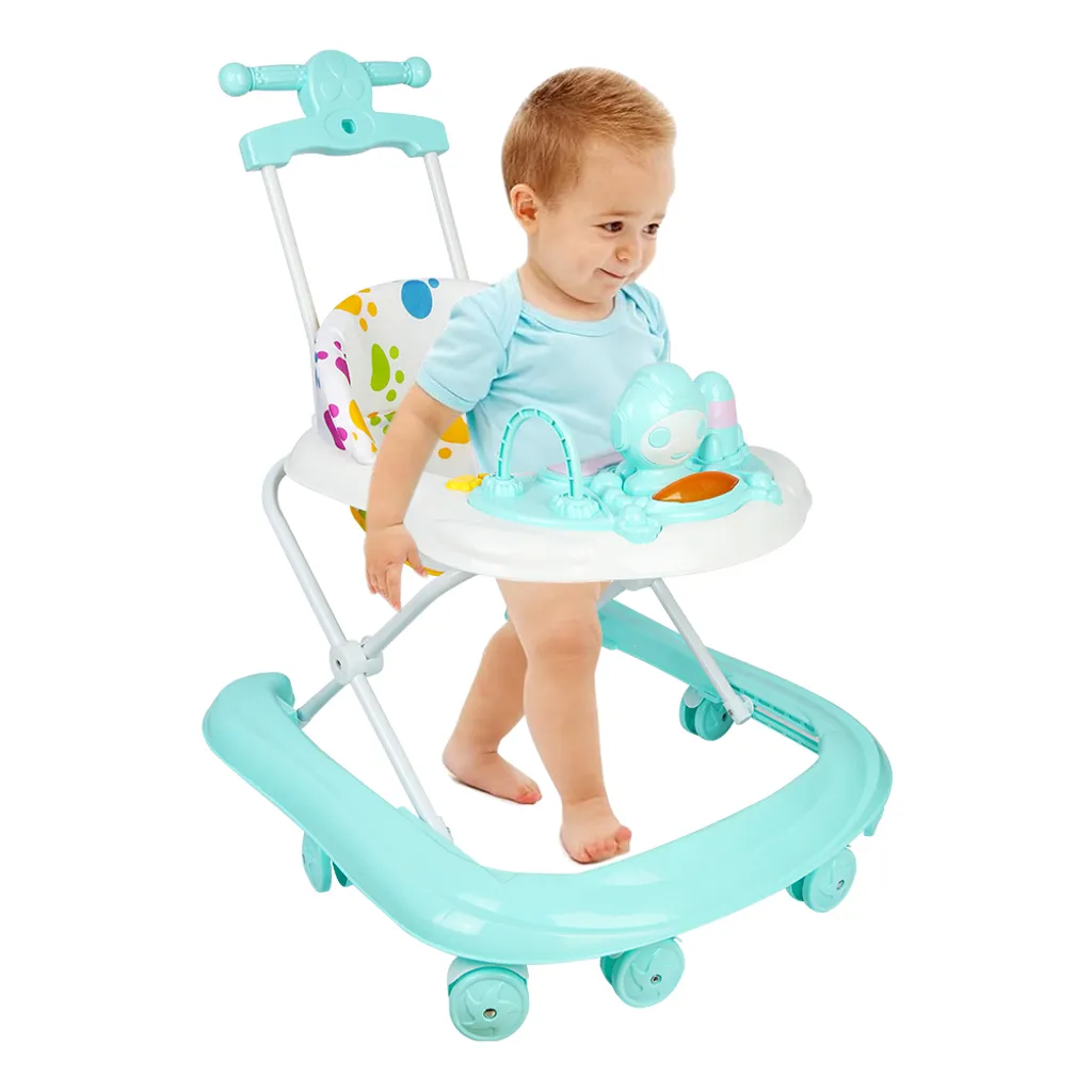 Pousseur bébé Babywalker avec 5 marches et hauteur ajustable vert