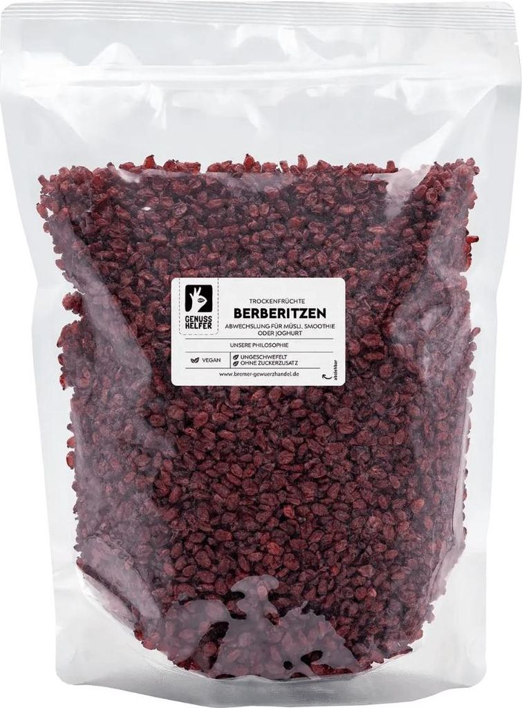 Berberitzen, getrocknet, sauer, sehr vitaminhaltig, für Quark, Müsli, Joghurt oder orientalische Reisgerichte, 1kg