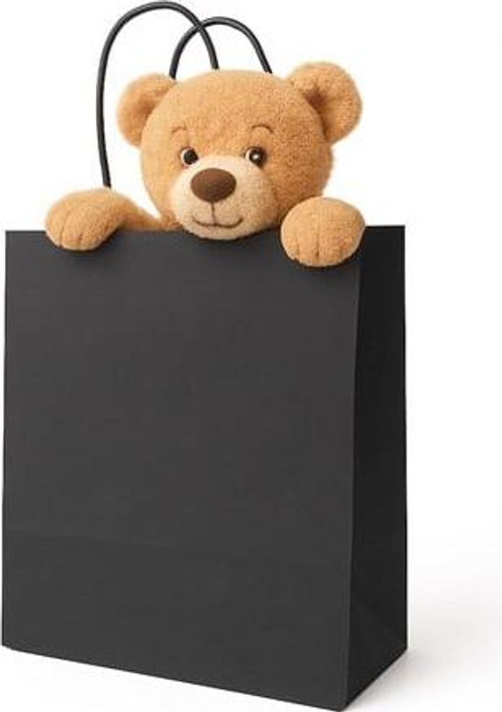 Geschenktüte aus Papier 230 x 120 x 300 mm Schwarz, elegant
