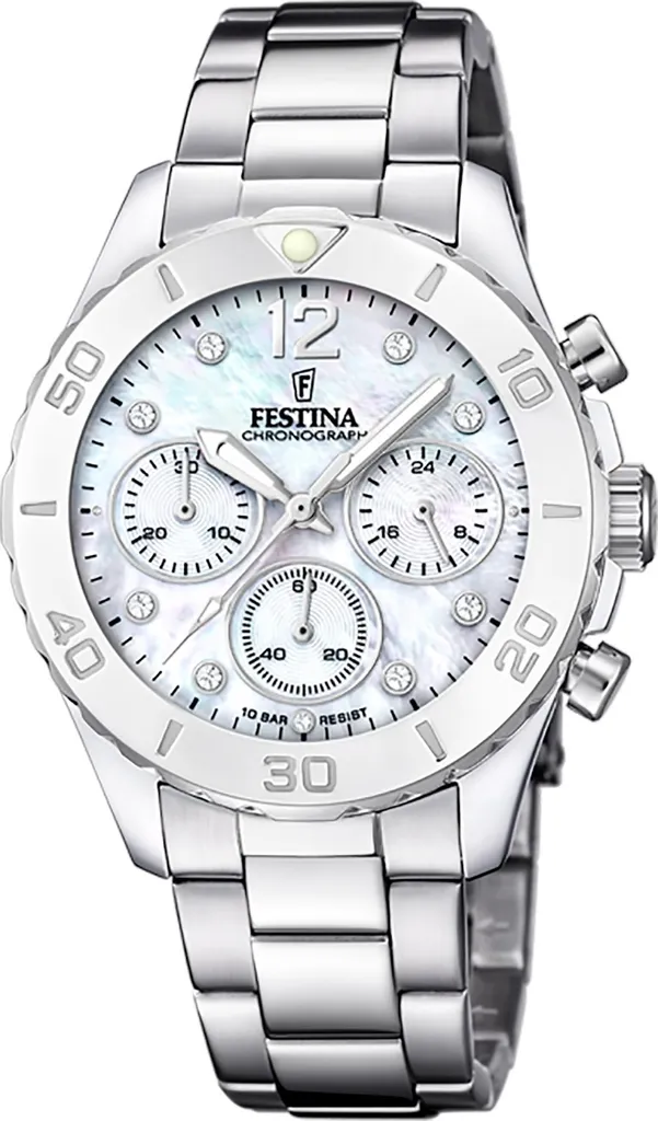 Festina Orologio Donna Acciaio Argento F20603/1 Offerta Cronografo
