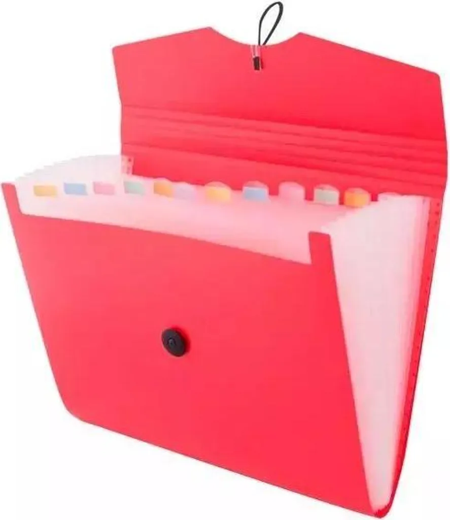 Organiseur de documents A4 12 compartiments rouge D.RECT pour le collège