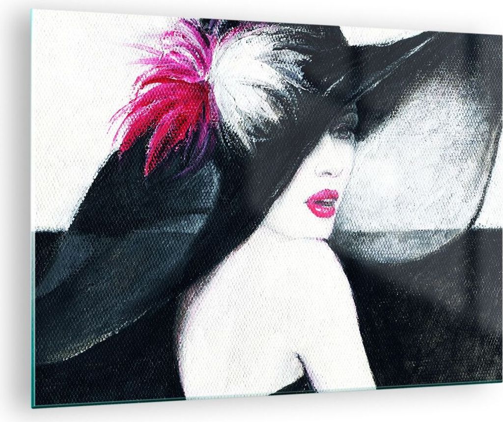 Bilder auf glas - Frau Modell - 70x50cm - Glasbilder - Wandbilder - Bilder - Kunstdruck - zum Aufhängen bereit - Wanddekoration aus Glas - Glas Bi...