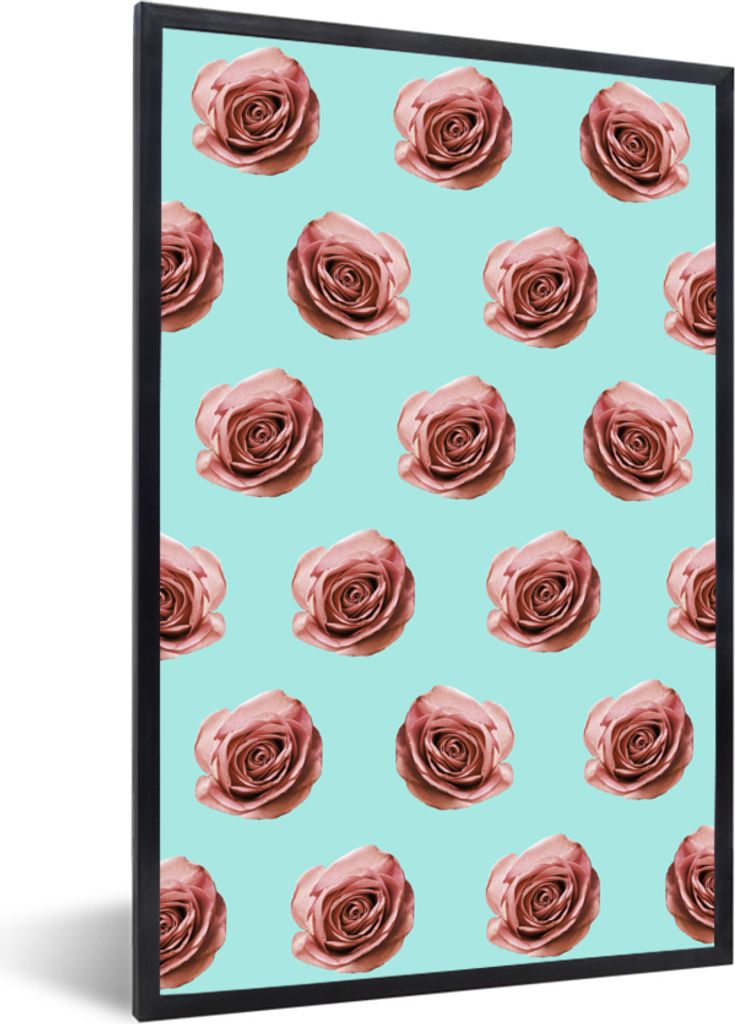 MuchoWow® MuchoWow® Gerahmtes Poster Rosen - Muster - Produktbild 