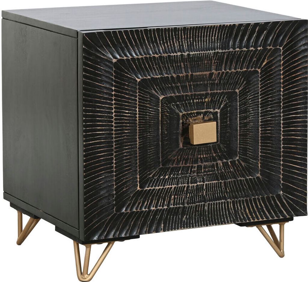 Nachttisch Home ESPRIT Schwarz Gold 50 x 40 x 50 cm
