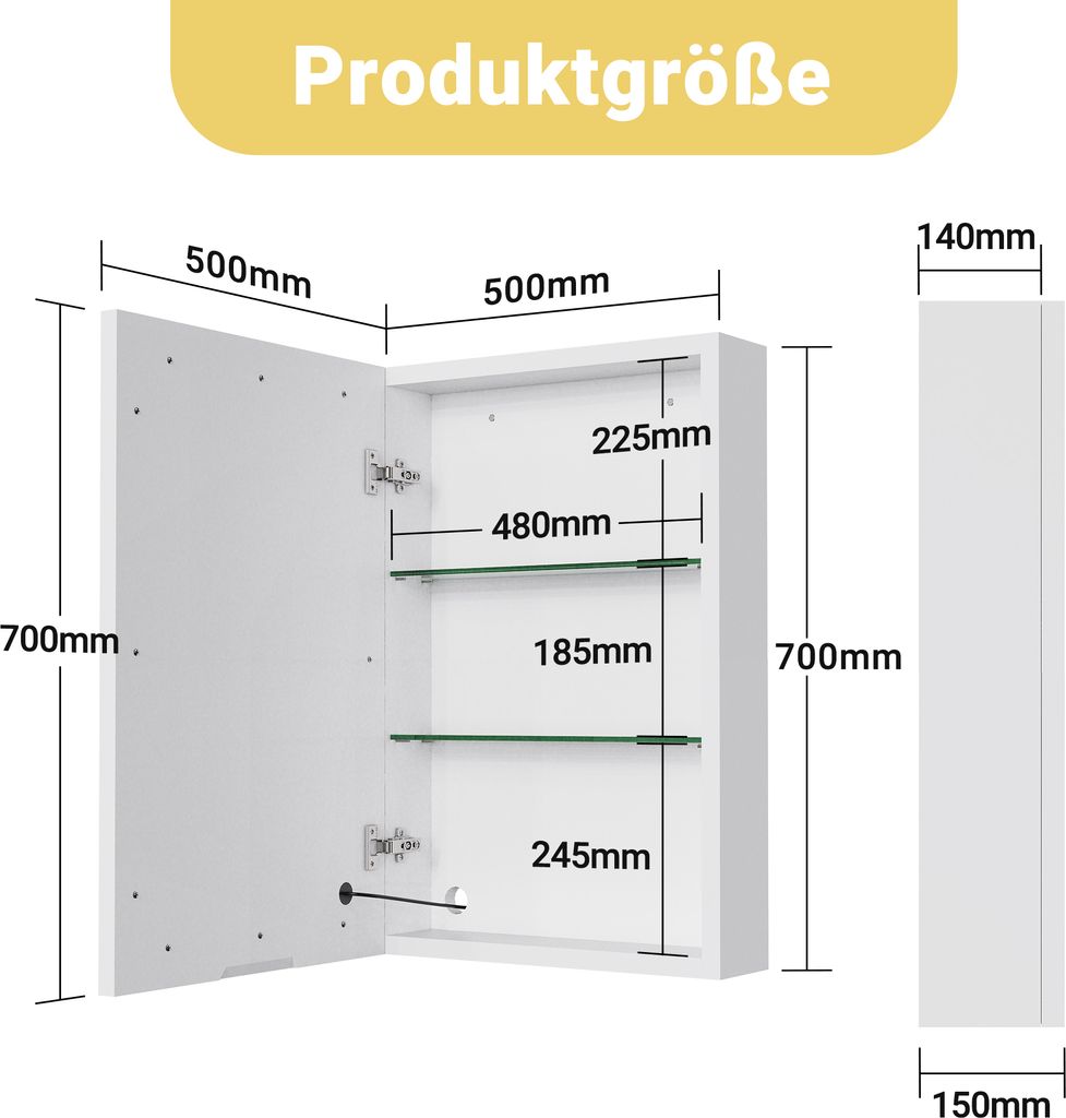 S'bagno Armoire de Salle de Bain avec Miroir et Éclairage LED 80x60 cm, Murale Anti-buée 3 Couleurs, Étagères Réglables, IP44, Rangement et Prises S'bagno Armoire de Salle de Bain avec Miroir et Éclairage LED 80x60 cm, Murale Anti-buée 3 Couleurs, Étagères Réglables, IP44, Rangement et Prises