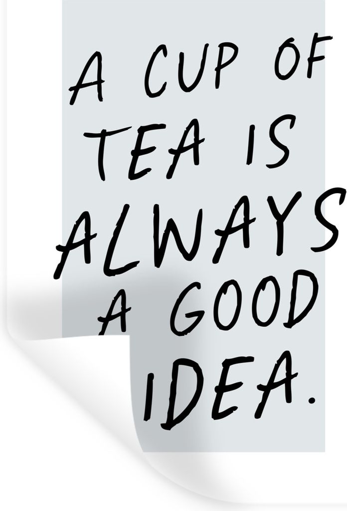 MuchoWow Wandtattoo Wandsticker Wandaufkleber Zitate - Eine Tasse Tee ist immer eine gute Idee - Sprichwörter - Tee 60x90 cm Selbstklebend und R...