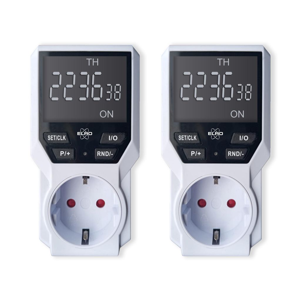 2er Set, Steckdosen mit digitaler Zeitschaltuhr und Timer programmierbar, H 12cm