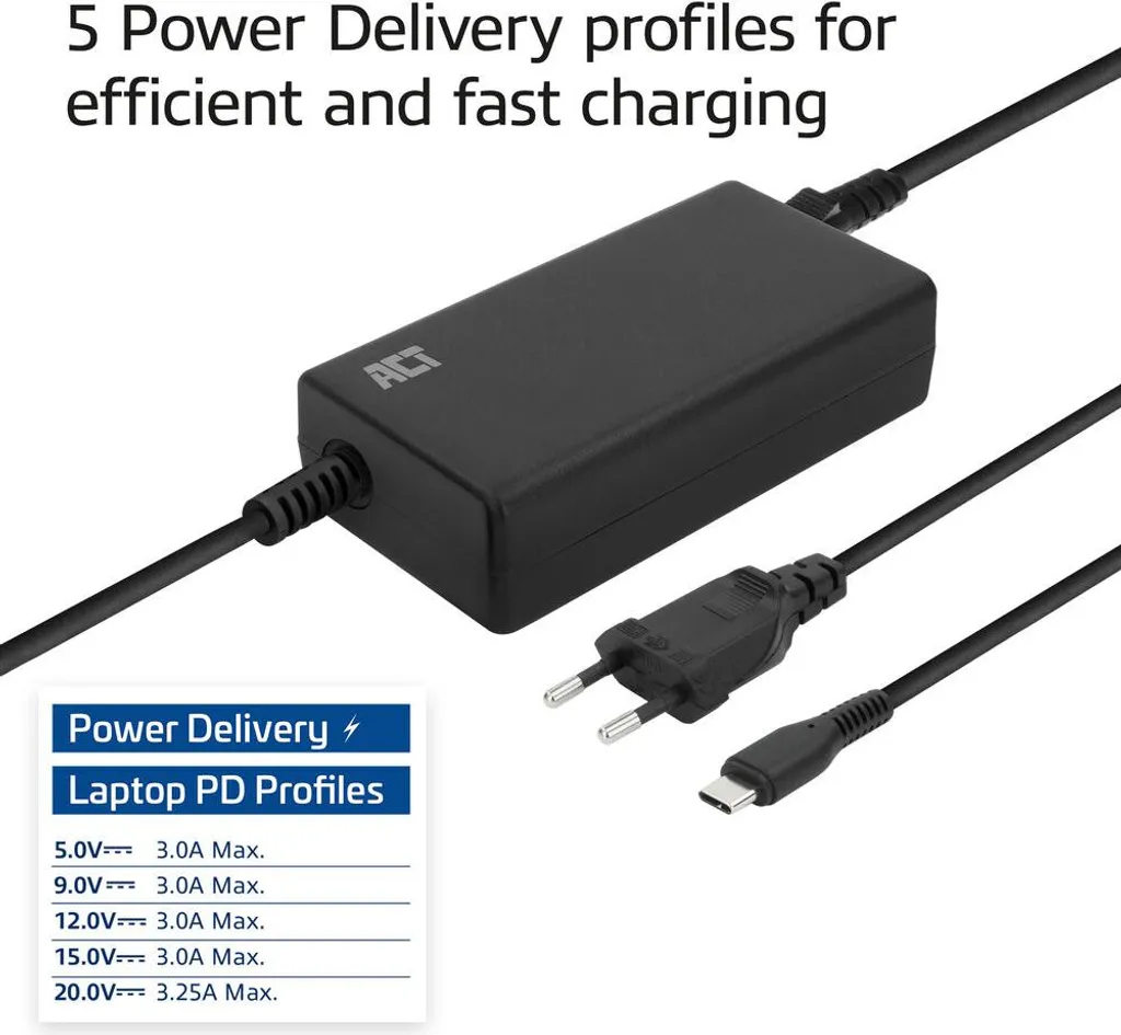 Chargeur PC portable 65W USB-C compact et puissant modèle extra plat - 12