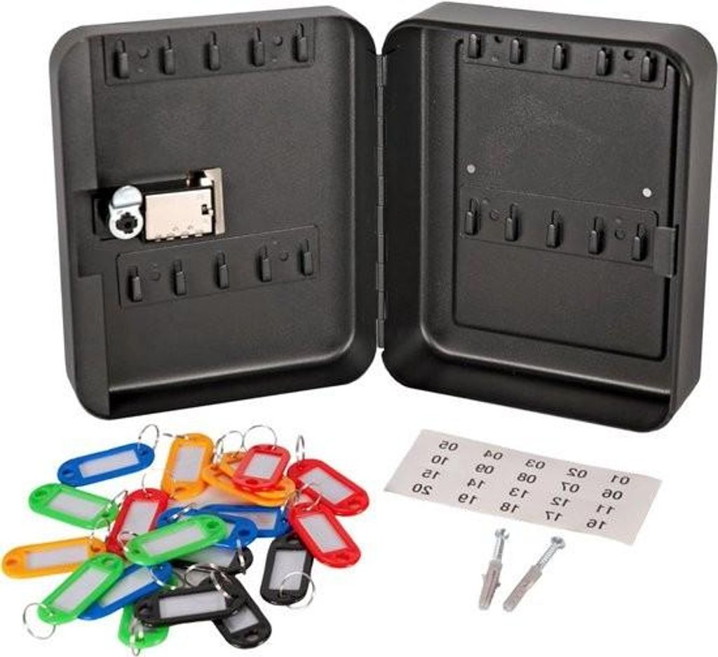 Schlüsselkasten mit 20 Schlüsselringen und Zahlenschloss | Sicher und langlebig zur Wandmontage
