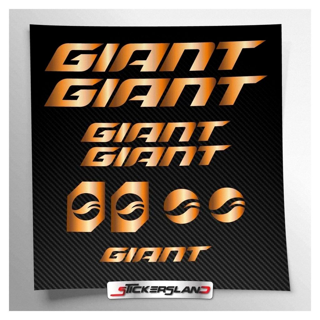 Aufkleber-Set kompatibel mit Rahmen von Giant MTB Mountainbike und Helm | Decals für Fahrrad Schriftzüge und Logos (Kupfer / Bronze glänzend met...