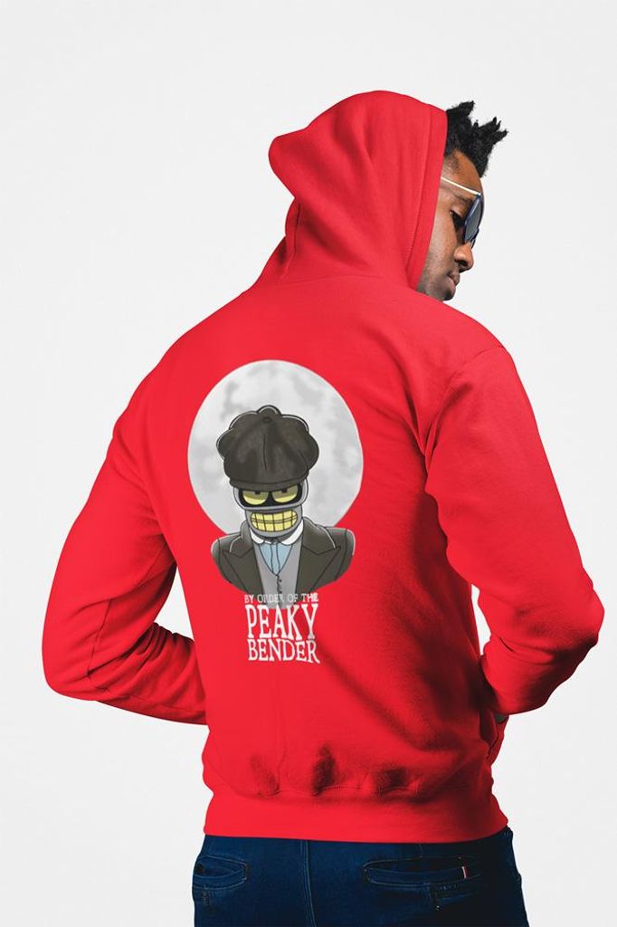 D&B Uni Hoodie ZIPMO00021 Bender Rot-Größe 2XL