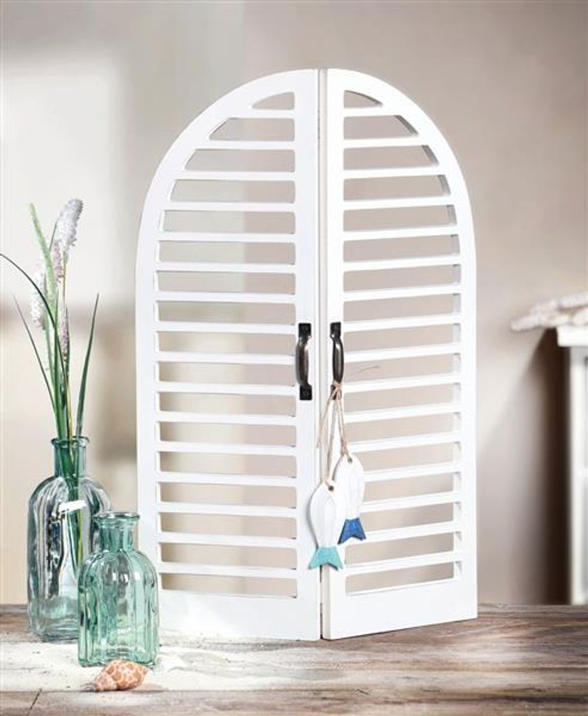 Dekofenster "Mare" aus Holz, weiß, maritime Deko, klappbar