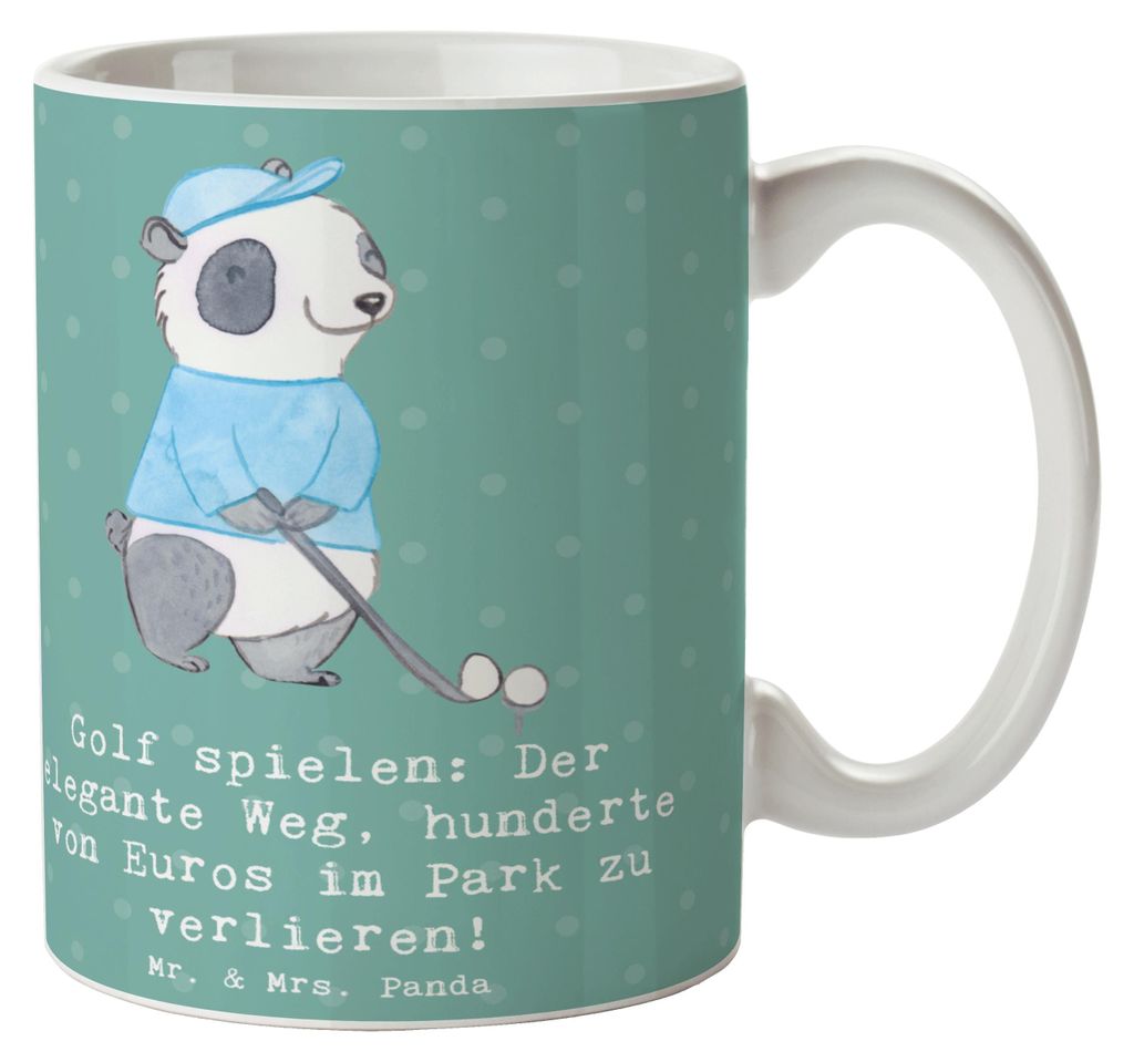 Mr. & Mrs. Panda Becher Golf Eleganz - Meeresbrise - Geschenk, Missgeschicke, Sportler Geschenke, Freude, Kaffeebecher, Spaß, Teamsport, Bedruckte...