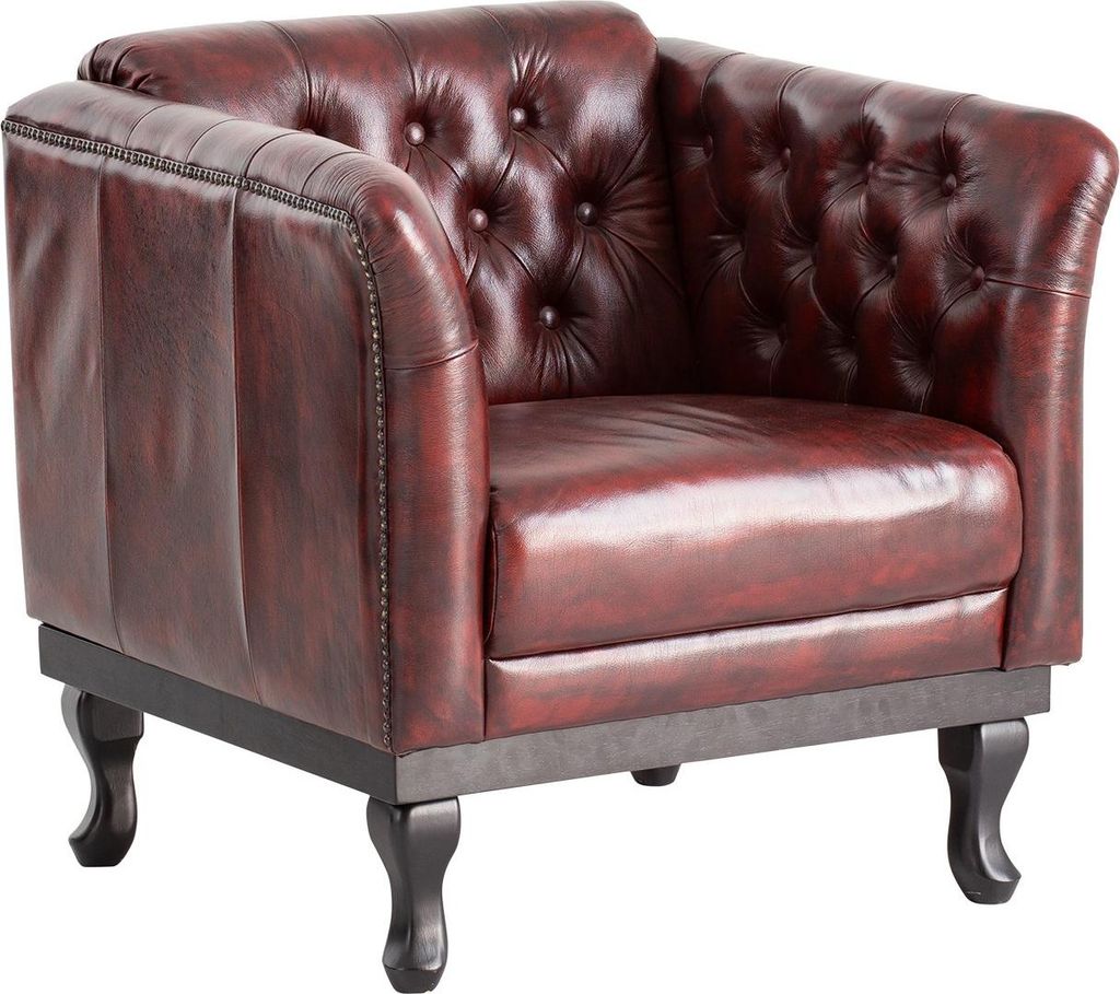 Sessel Chesterfield Dover Echtleder rot