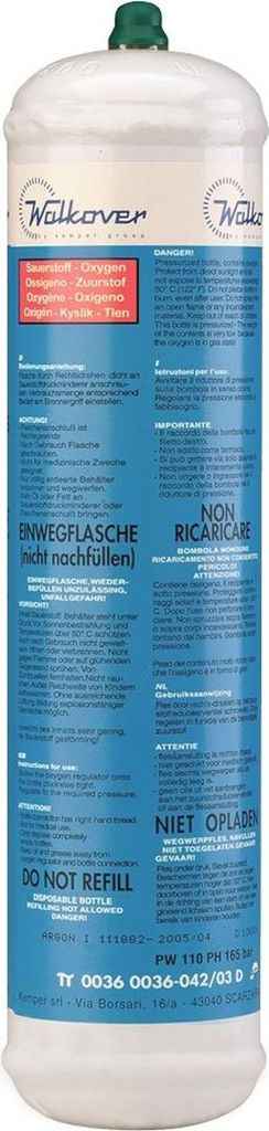 Kemper 3er-Pack Einweg-Sauerstoffflaschen 110 bar – 3 x Produktbild 