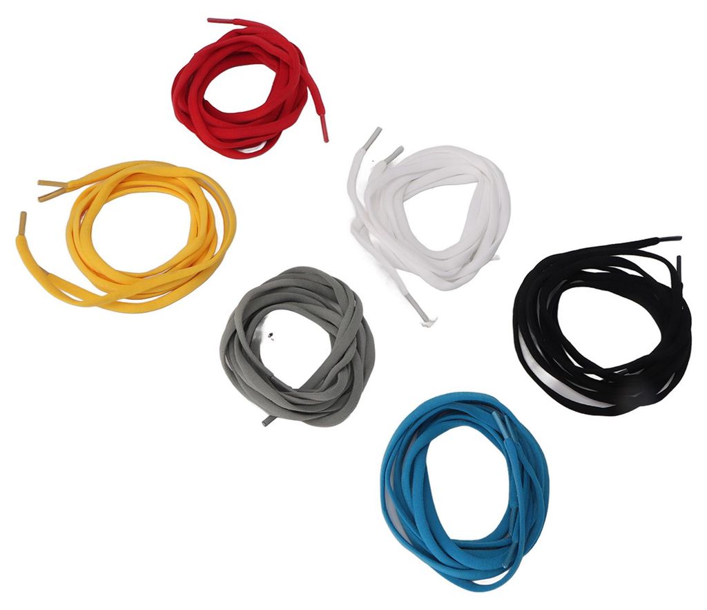 12er-Set elastische, farbenfrohe Schnürsenkel zum Selberbinden mit 12 Metallschlaufen für Freizeitschuhe und Sportschuhe