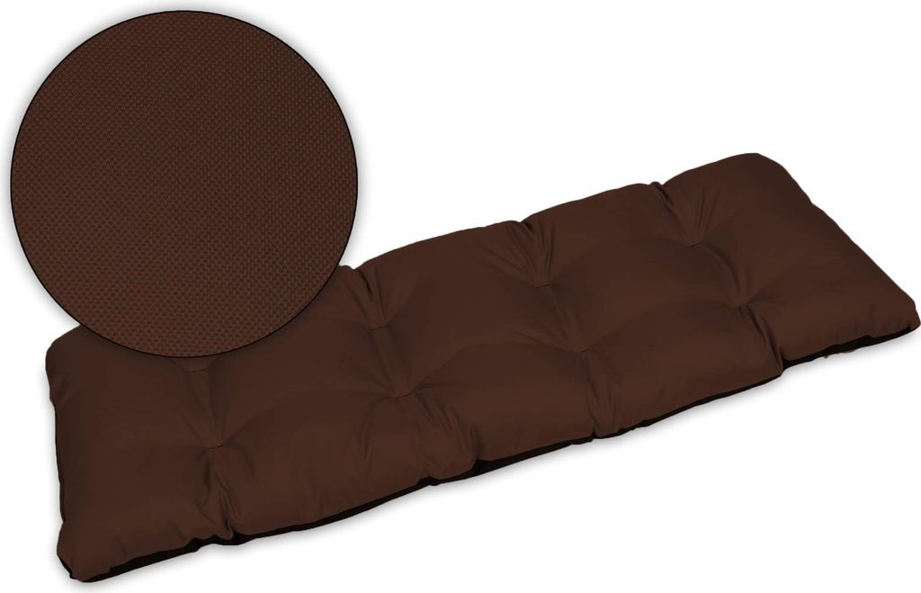 Sitzkissen Bankkissen Bankauflage für Gartenbank - 180x50 cm - Outdoor und Indoor - braun