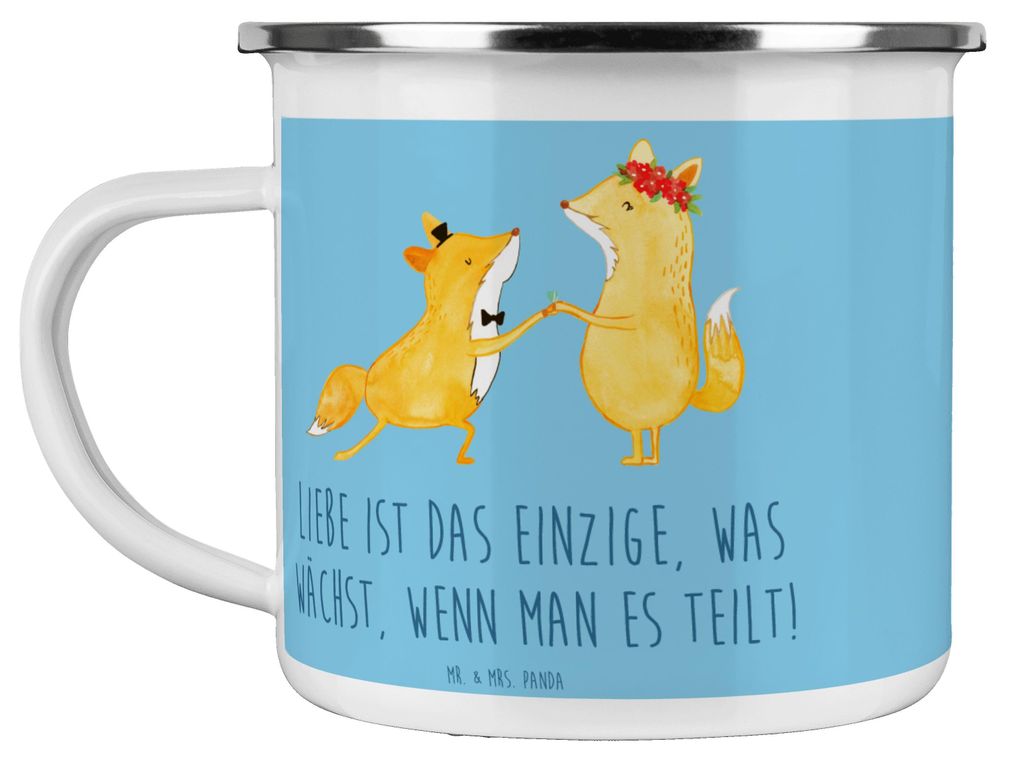 Mr. & Mrs. Panda Emaille Becher Eheversprechen Liebe Teilen - Sky Blue - Geschenk, unendliche Kraft, und Hingabe, gemeinsame Reise, Geschenke, Heir...