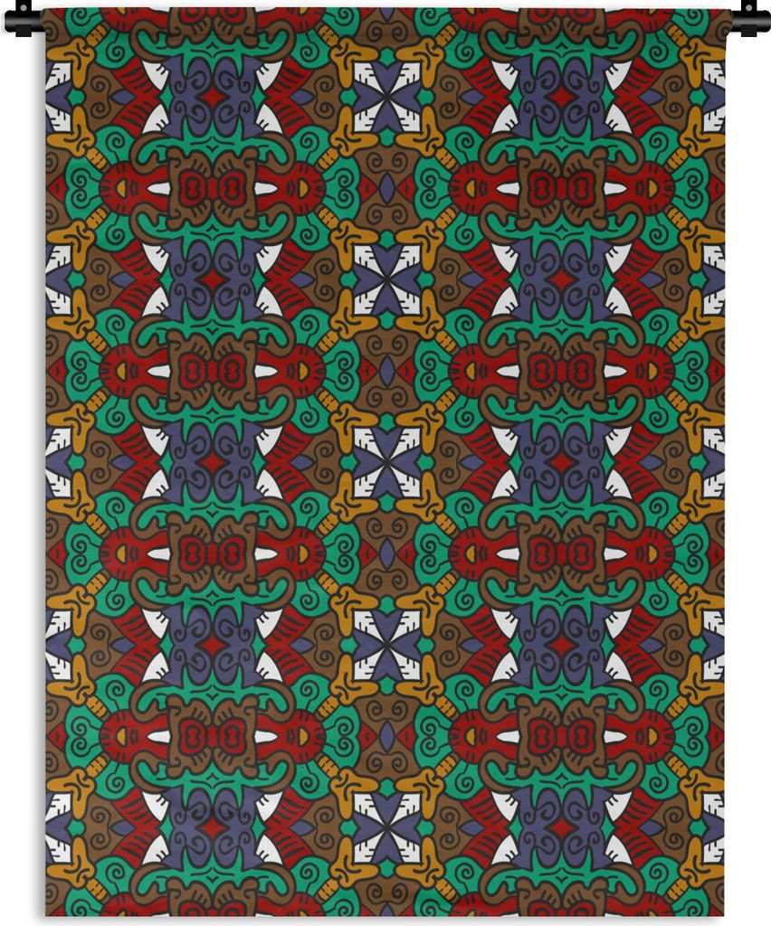 MuchoWow Wandteppich Wandbehang Afrika - Muster - Abstrakt - Grün 150x200 cm Tapisserie Dekoration Wandtuch - Wandaufhängung - Moderner