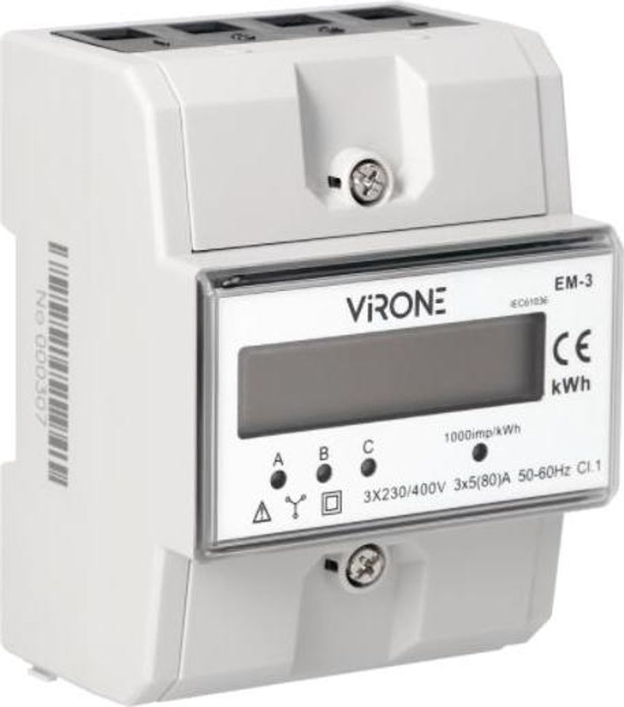 Orno 3-fázový indikátor spotreby elektrickej energie, 80A, Obrázok produktu 