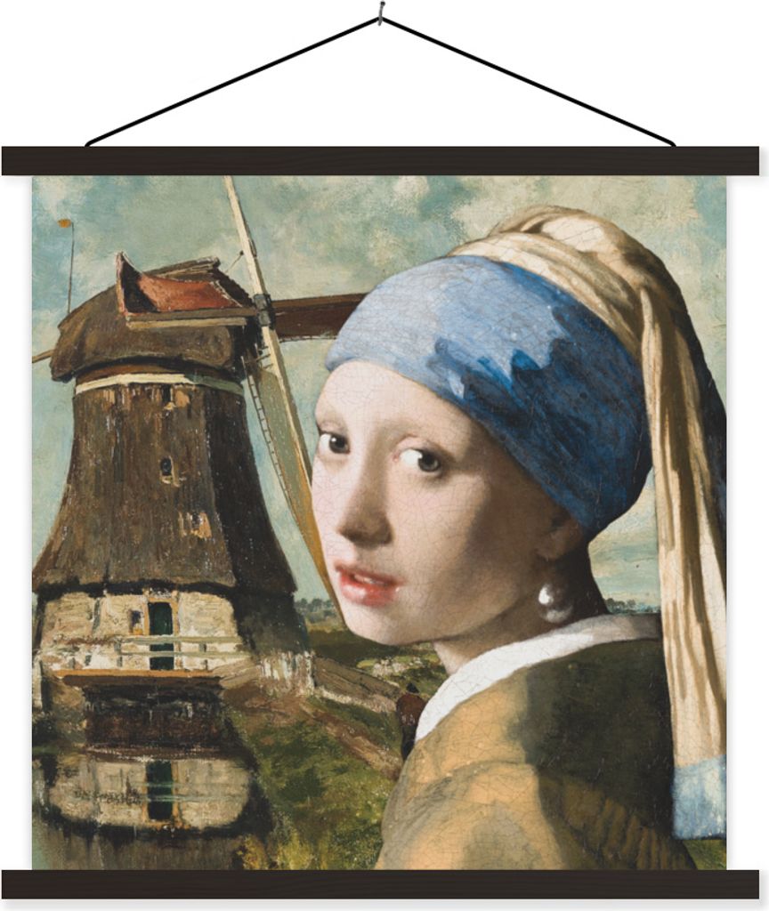 MuchoWow® Textilposter Das Mädchen mit dem Perlenohrring - Produktbild 