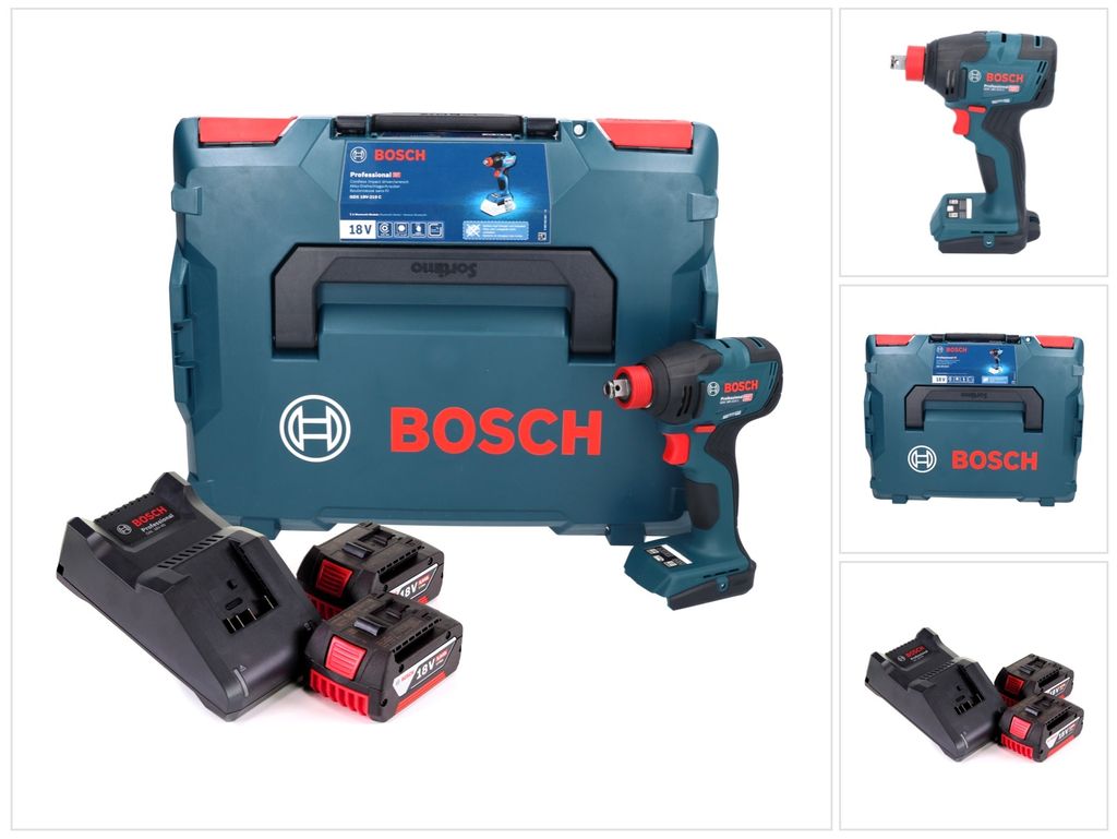 Bosch GDX 18V-210 C Professional Akku Drehschlagschrauber 18 V 210 Nm Brushless + 2x Akku 5,0 Ah + Ladegerät + L-Boxx