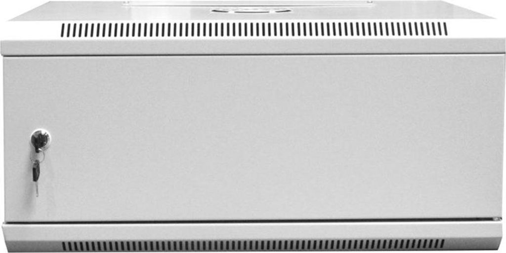 Wall-mounted network cabinet 19 4U rack 600x450 solid door gray undivided folded 60kg