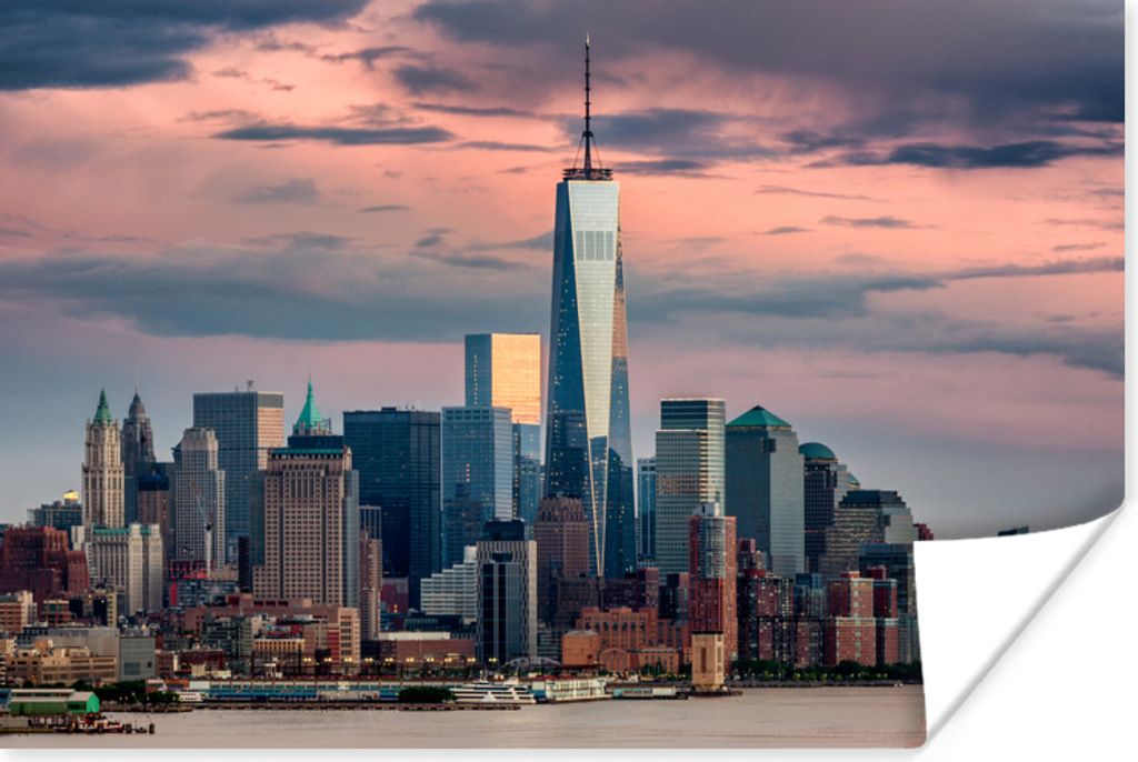 MuchoWow Poster Sonnenuntergang am neuen World Trade Center in Manhattan 120x80 cm - Bilder