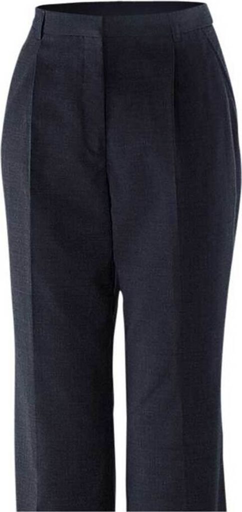 Damen-Hose, Bundfalte, regular, navy, Größe 32 : 53% Polyester 43% Schurwolle 4% Elasthan : navy : 32