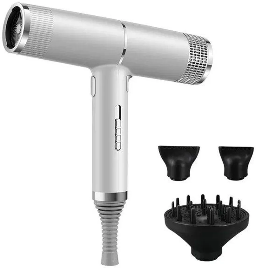 Sèche-cheveux pro pour brushing rapide et cheveux brillants gris perle