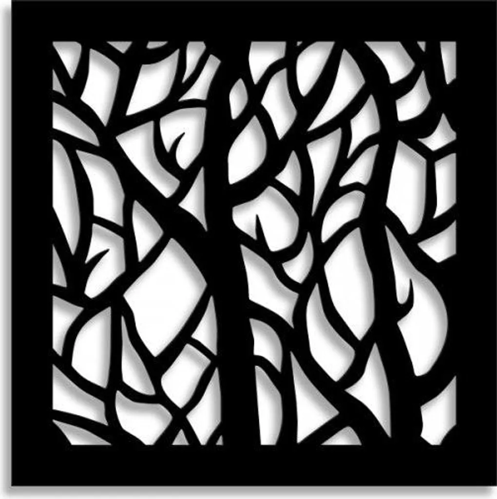 FORESTA - Pannello in PVC traforato - PARASOLE - spessore 1cm 73x73 cm nero