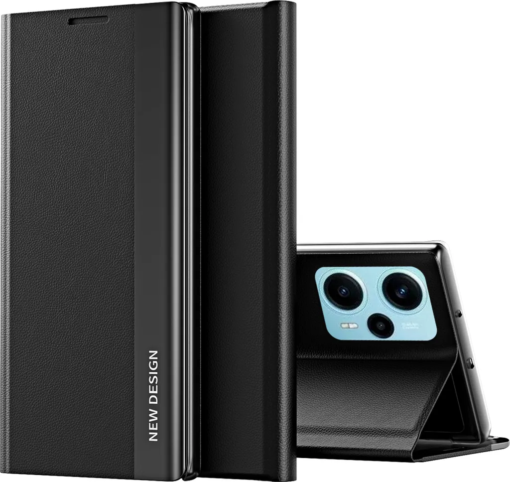 Custodia Xiaomi Poco F5 Libro Nero - Pelle Sintetica e Stand Video