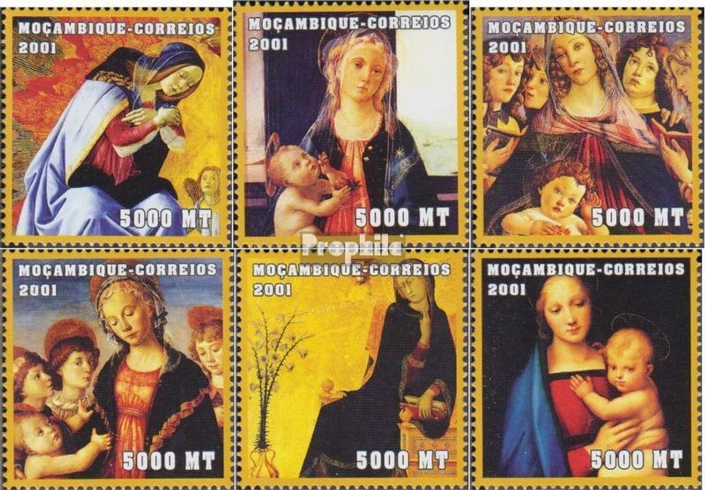 Briefmarken Mosambik 2001 Mi 1986-1991 postfrisch Kunstwerke